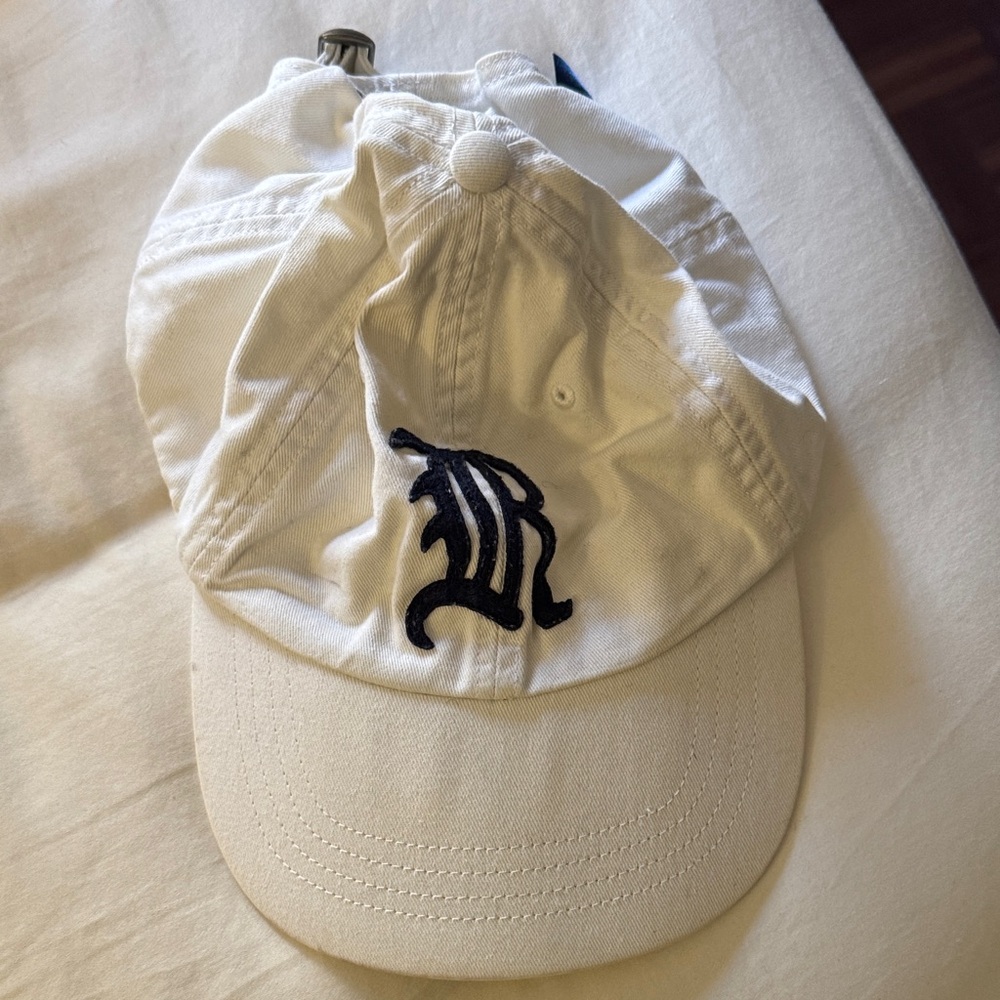 Rugby Ralph Lauren White Cap with Black Logo
